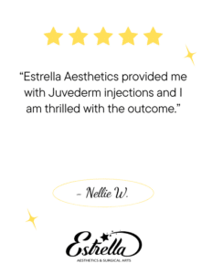 Estrella Aesthetics provided me with Juvederm injections and I am thrilled with the outcome. The doctor took the time to understand my desired results and answered all my questions. The Juvederm injections effectively plumped up my lips and reduced the appearance of lines around my mouth.